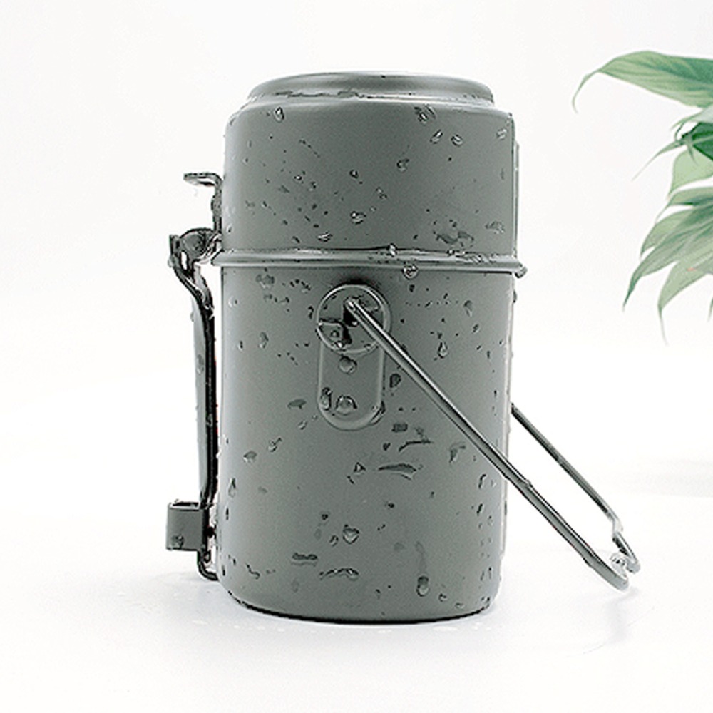 Aluminum Camping Mess Kit Lightweight Outdoor Lunch Box For Hiking Backpacking 2