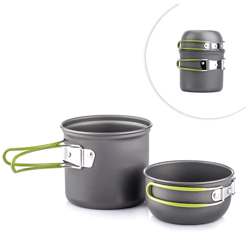 Camping Cookware Set Lightweight Outdoor Cooking Kit For Hiking Picnic Trekking 3