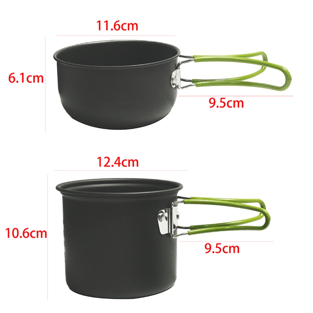 Camping Cookware Set Lightweight Outdoor Cooking Kit For Hiking Picnic Trekking 6