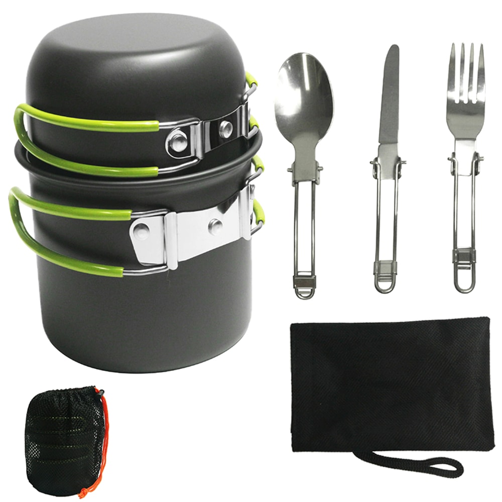Camping Cookware Set Lightweight Outdoor Cooking Kit For Hiking Picnic Trekking 7