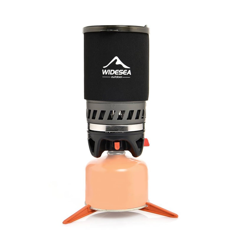 Portable Camping Coffee Maker Set With French Press Gas Stove 1