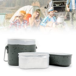 lightweight camping mess tin portable aluminium cooking kit for backpacking & hiking