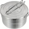 Portable Stainless Steel Camping Cooking Pot With Lid Folding Handle For Hiking And Outdoor Cooking 0