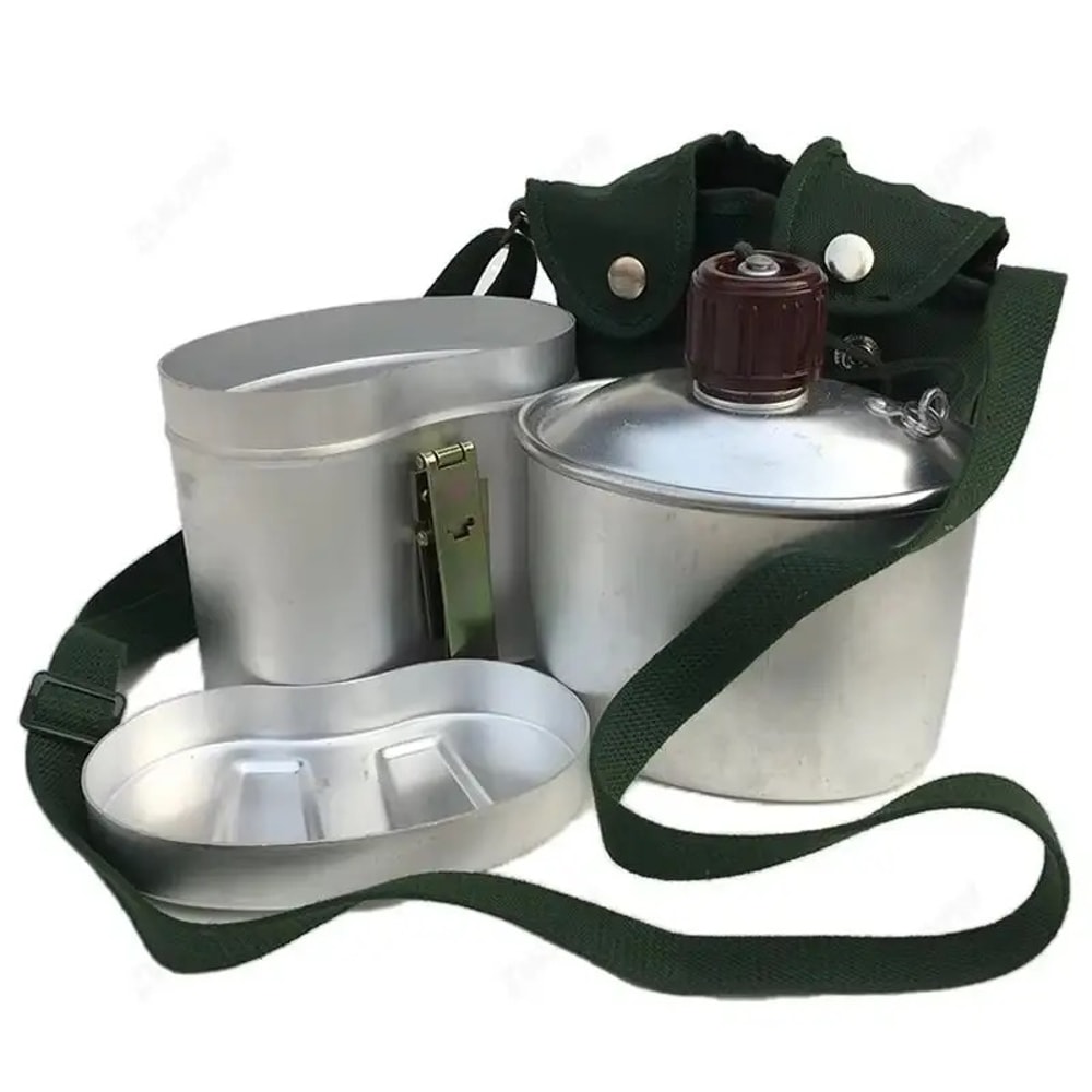 Camping Canteen Set With Cup Lightweight Outdoor Cookware Hiking Cooking Kit 1