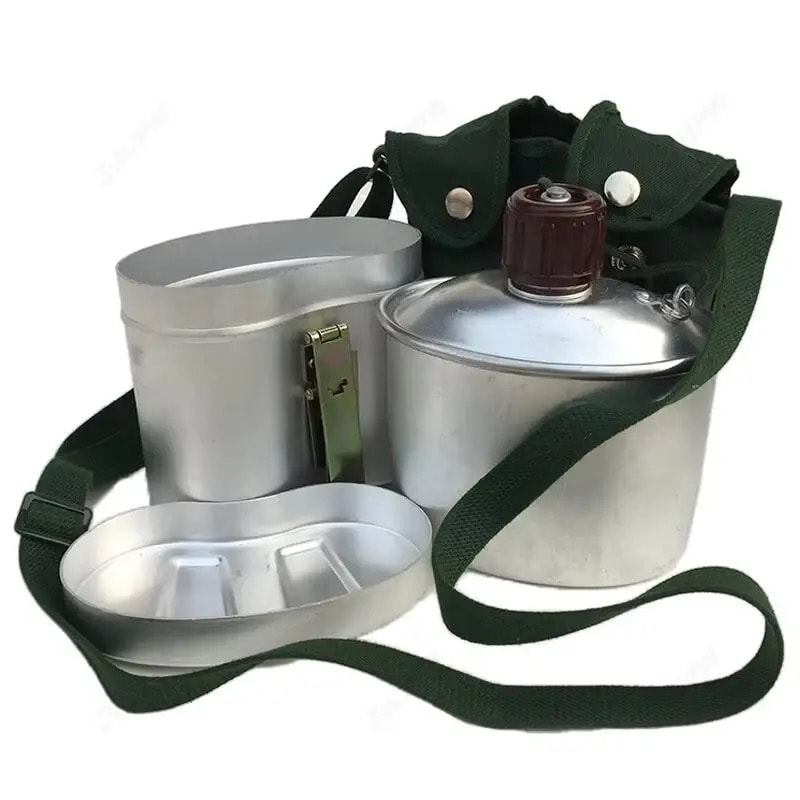 Camping Canteen Set With Cup Lightweight Outdoor Cookware Hiking Cooking Kit 1