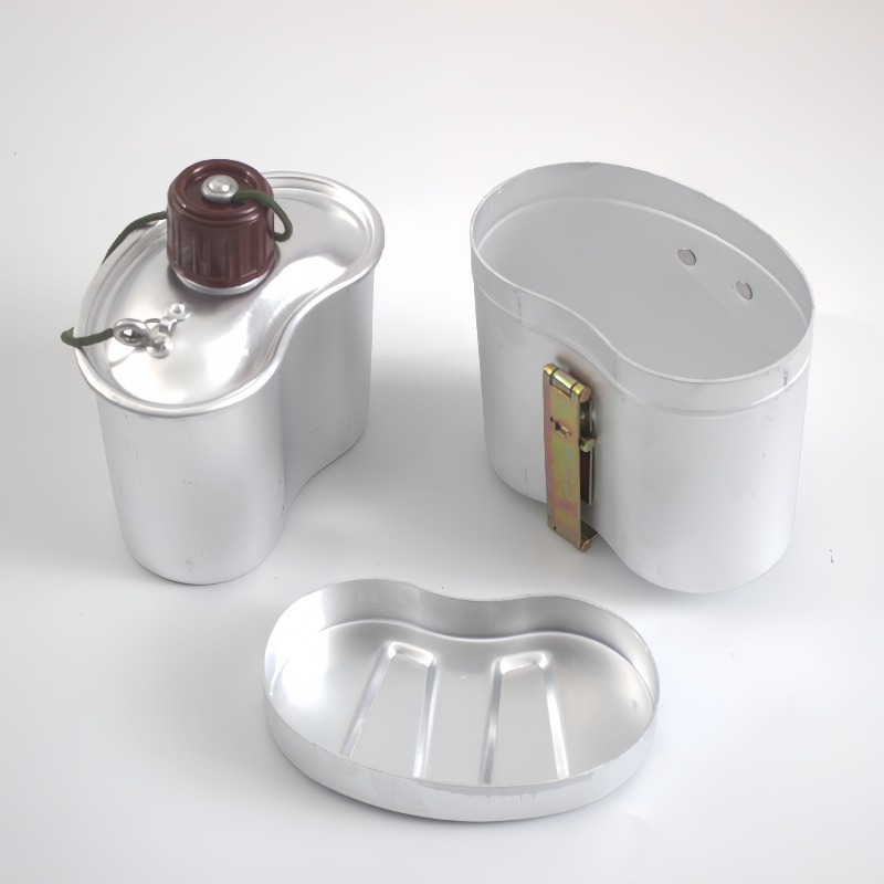 Camping Canteen Set With Cup Lightweight Outdoor Cookware Hiking Cooking Kit 4