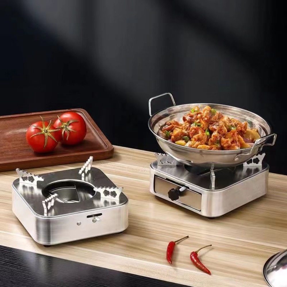 Ultralight Camping Alcohol Stove Stainless Steel Drawer Burner For Outdoor Cooking 0