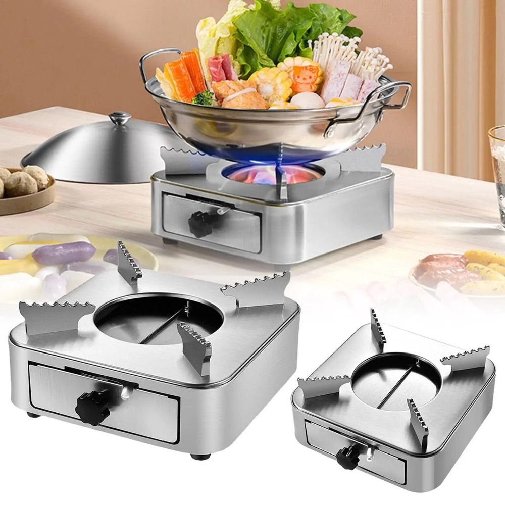 Ultralight Camping Alcohol Stove Stainless Steel Drawer Burner For Outdoor Cooking 2