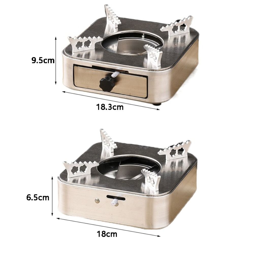 Ultralight Camping Alcohol Stove Stainless Steel Drawer Burner For Outdoor Cooking 5