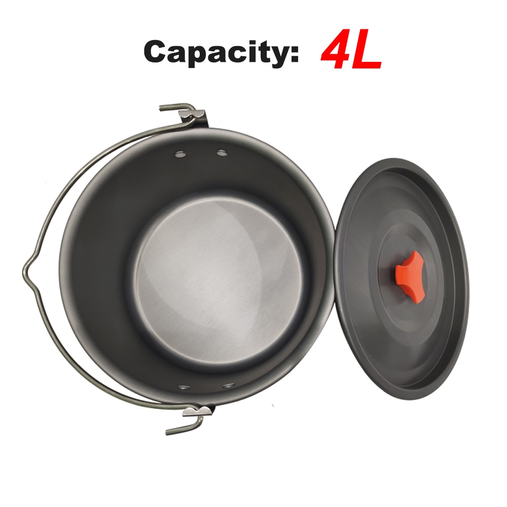 Portable Camping Hanging Pot Non Stick Campfire Cooking Pot For Outdoor Cooking And Hiking 1