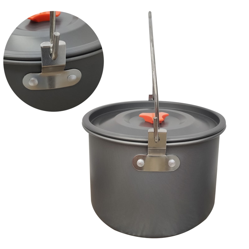 Portable Camping Hanging Pot Non Stick Campfire Cooking Pot For Outdoor Cooking And Hiking 2