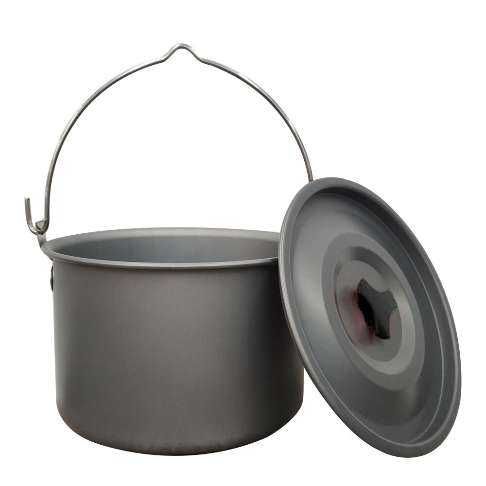 Portable Camping Hanging Pot Non Stick Campfire Cooking Pot For Outdoor Cooking And Hiking 4