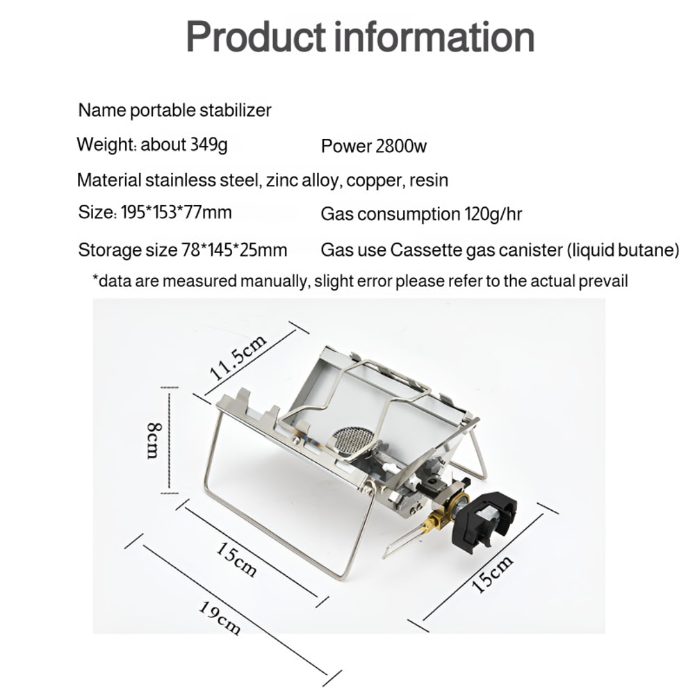 Camping Stove Foldable Gas Burner For Outdoor Cooking Hiking BBQ 4