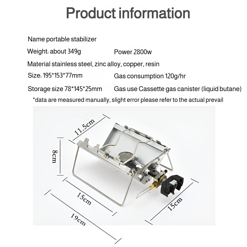 Camping Stove Foldable Gas Burner For Outdoor Cooking Hiking BBQ 4