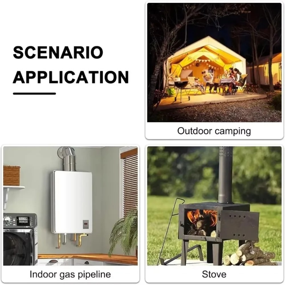 Camping Wood Stove Chimney Pipe Kit Portable Stove Pipe Exhaust Vent For Outdoor Heating 4