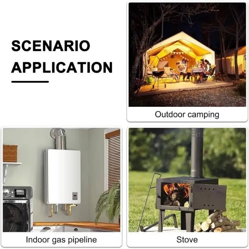 Camping Wood Stove Chimney Pipe Kit Portable Stove Pipe Exhaust Vent For Outdoor Heating 4