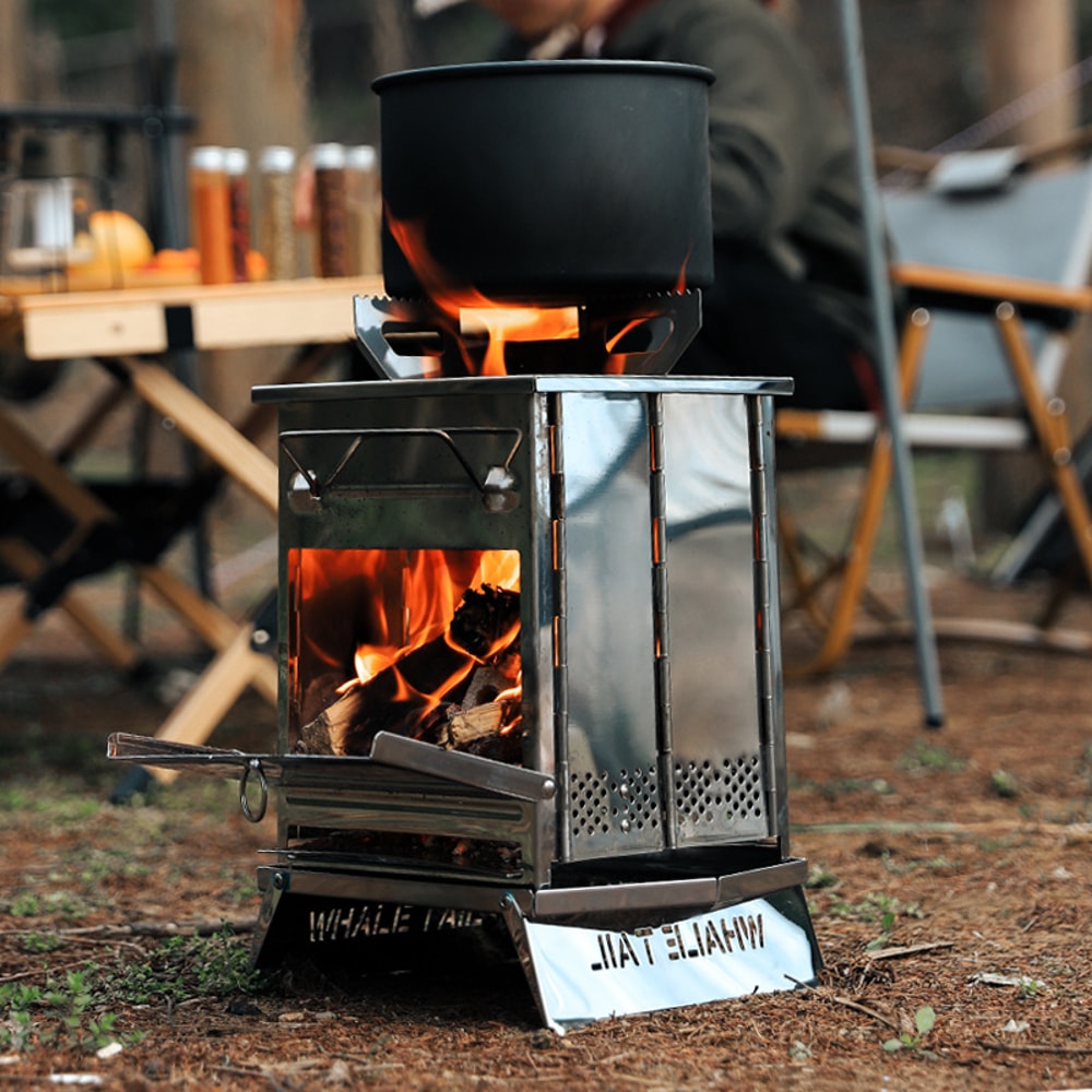 Portable Stove Foldable Wood Burning Camp Stove For Outdoor Cooking Hiking Survival 0