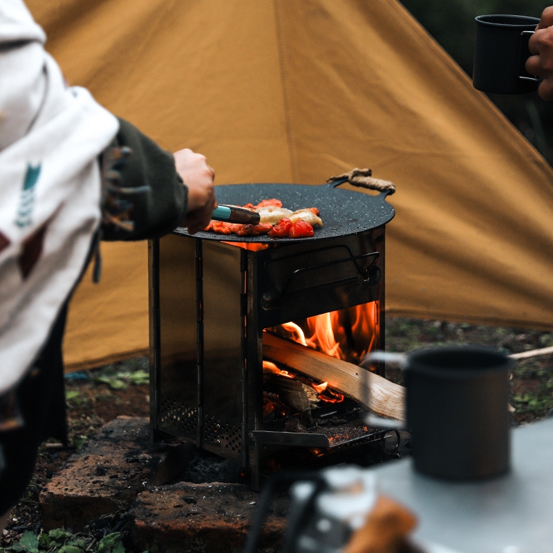 Portable Stove Foldable Wood Burning Camp Stove For Outdoor Cooking Hiking Survival 1