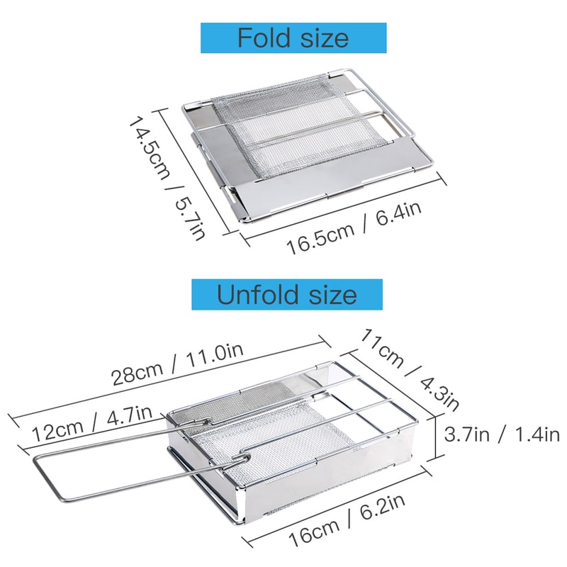 Bread Toaster Foldable Stainless Steel Backpacking Grill Rack