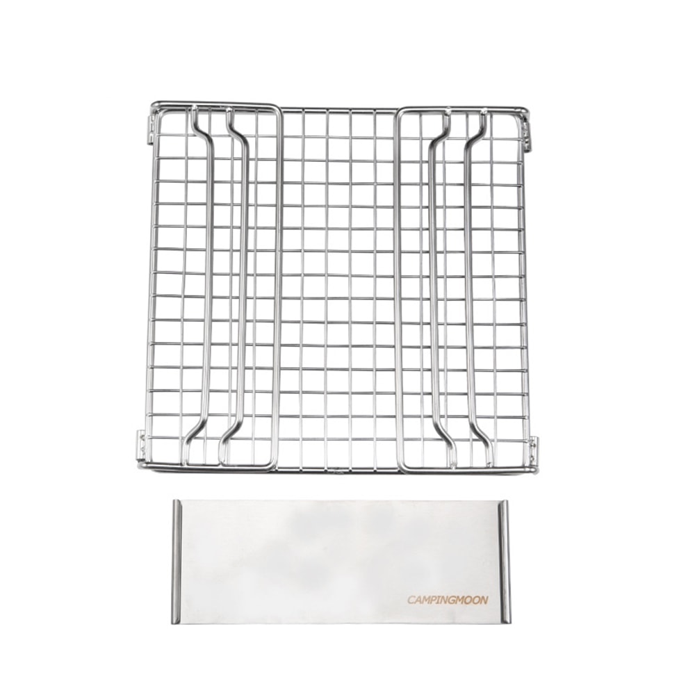 Folding Camping Grill Rack with Stainless Steel Stove Support for Outdoor Cooking