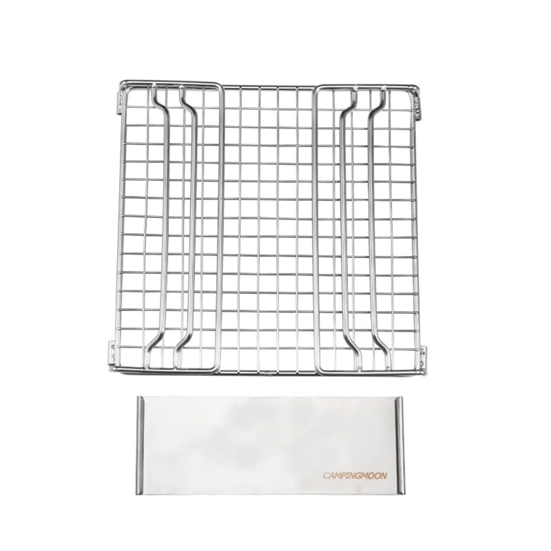 Folding Camping Grill Rack with Stainless Steel Stove Support for Outdoor Cooking