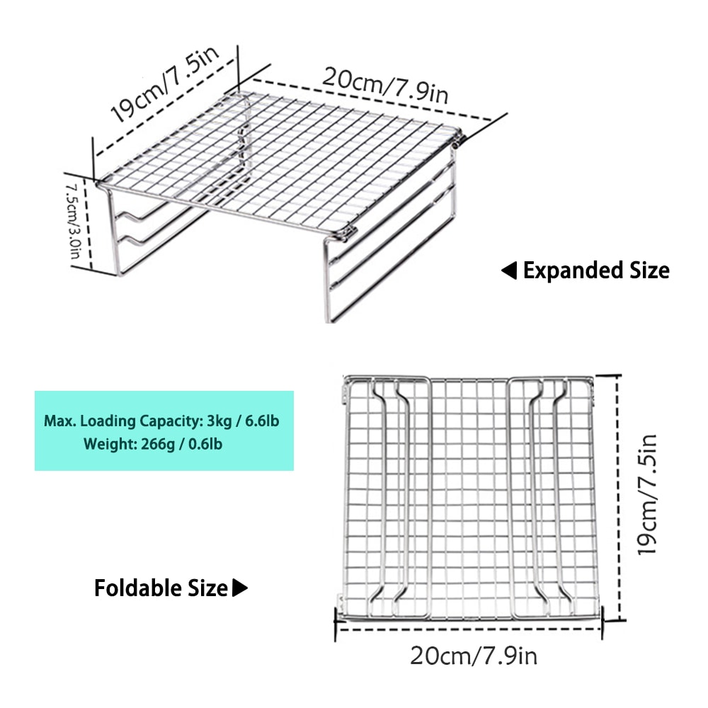Folding Camping Grill Rack with Stainless Steel Stove Support for Outdoor Cooking