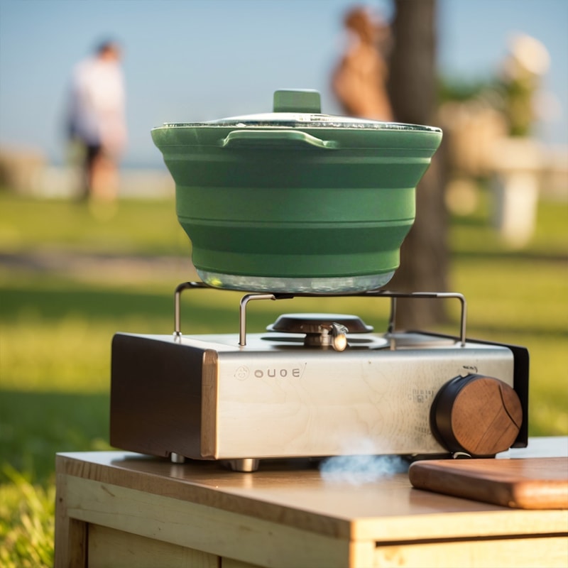 Collapsible Cookware Set with Silicone Folding Pot and Bowls for Hiking Backpacking