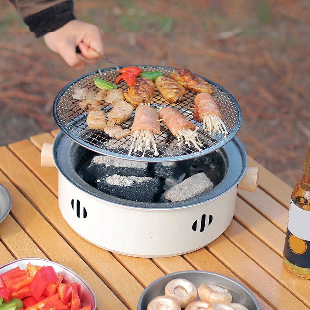 Charcoal BBQ Grill Compact Tabletop Camping Stove For Outdoor Cooking 3