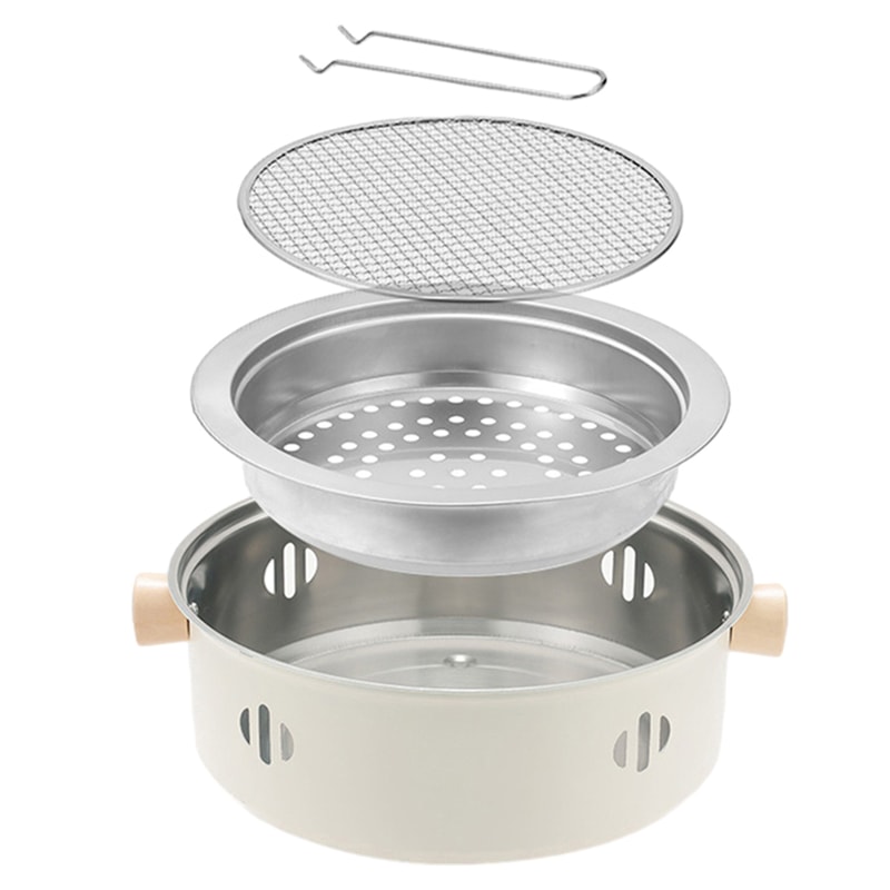 Charcoal BBQ Grill Compact Tabletop Camping Stove For Outdoor Cooking 4