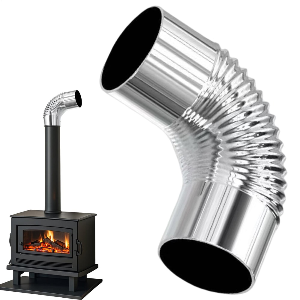Stainless Steel Stove Pipe Elbow Chimney Connector For Wood Stove And Outdoor Camping 1