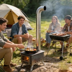 stainless steel stove pipe elbow chimney connector for wood stove and outdoor camping