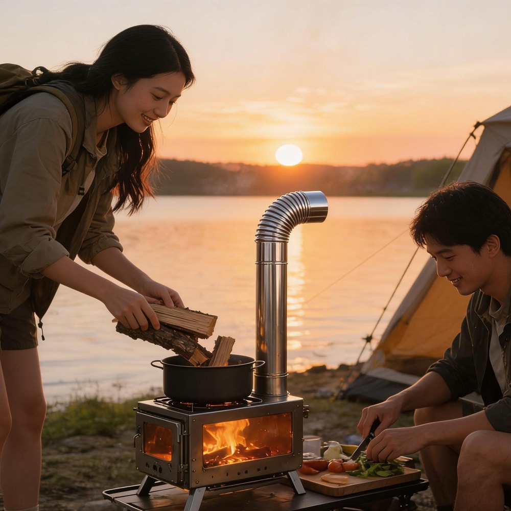 Stainless Steel Stove Pipe Elbow Chimney Connector For Wood Stove And Outdoor Camping 5