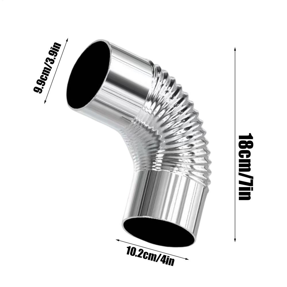 Stainless Steel Stove Pipe Elbow Chimney Connector For Wood Stove And Outdoor Camping 4