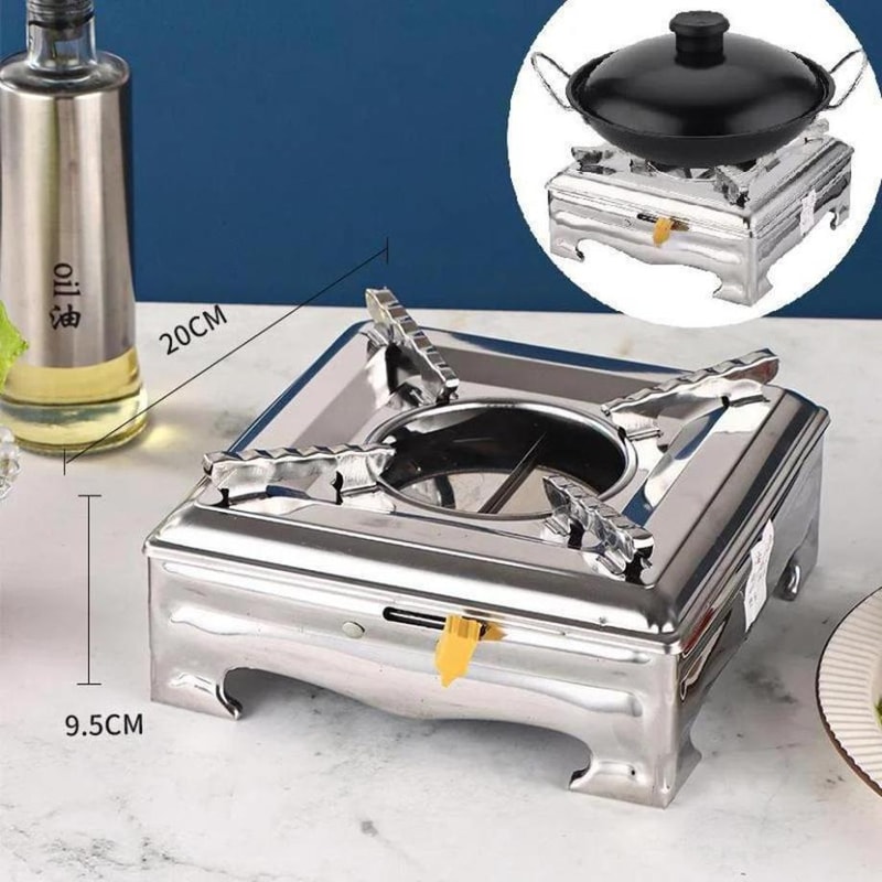 Stove Stainless Steel Burner Mini Camping Hotpot Stove 2