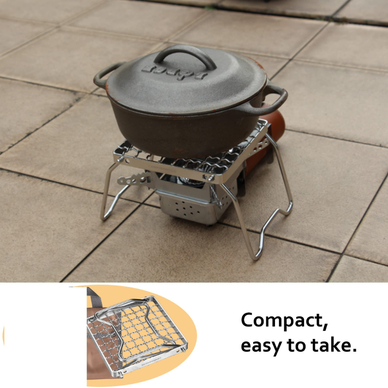 Folding Campfire Grill Stainless Steel Camping Cooking Rack 6