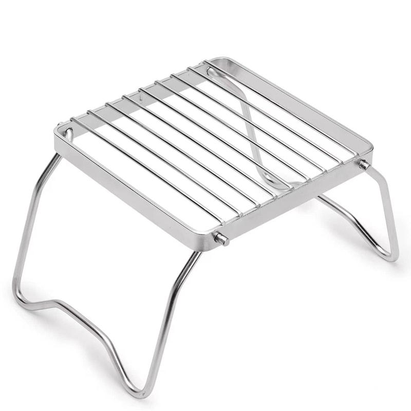 Folding Campfire Grill Stainless Steel Camping Cooking Rack 5
