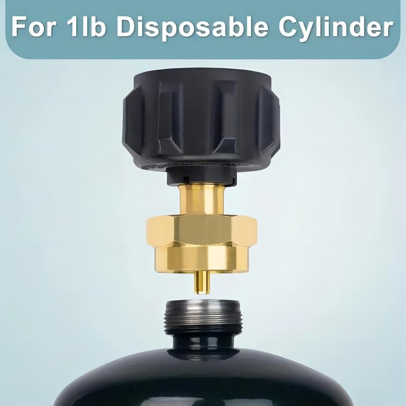 Propane Refill Adapter Fo Bottles Solid Brass LP Tank Coupler Safe Easy Transfer 3
