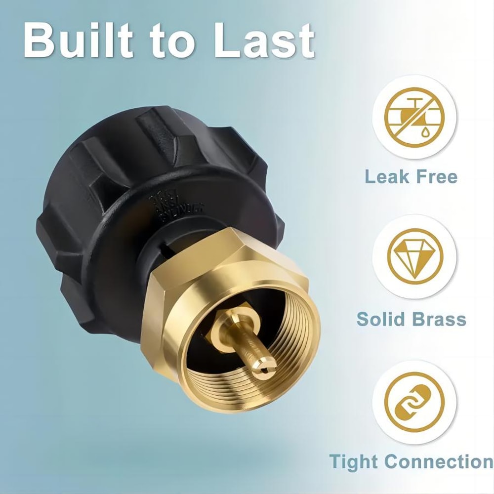Propane Refill Adapter Fo Bottles Solid Brass LP Tank Coupler Safe Easy Transfer 4