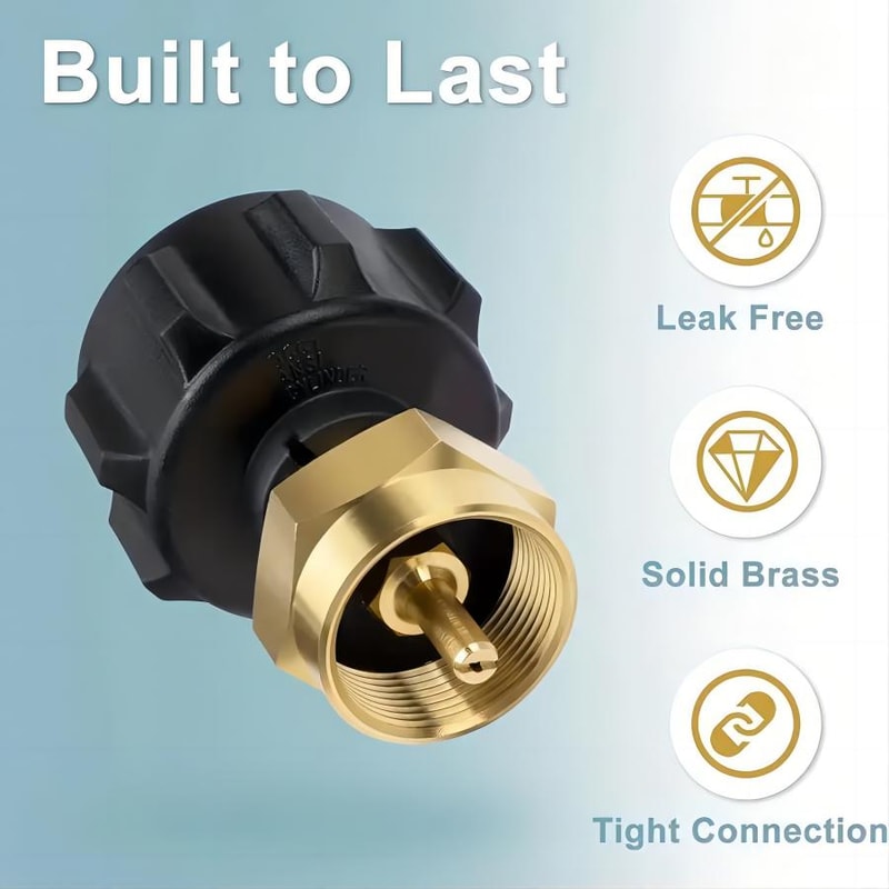 Propane Refill Adapter Fo Bottles Solid Brass LP Tank Coupler Safe Easy Transfer 4