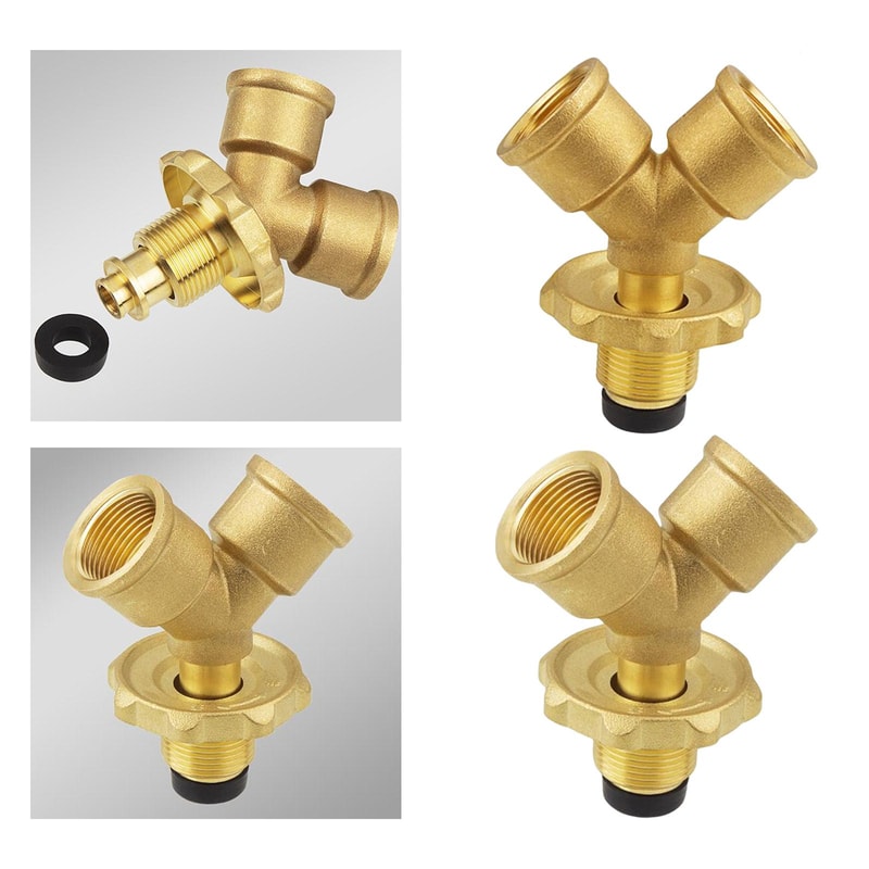 Propane Tank Splitter With Shut Off Valve For Grill Camping Stove Quick Connect Adapter 3