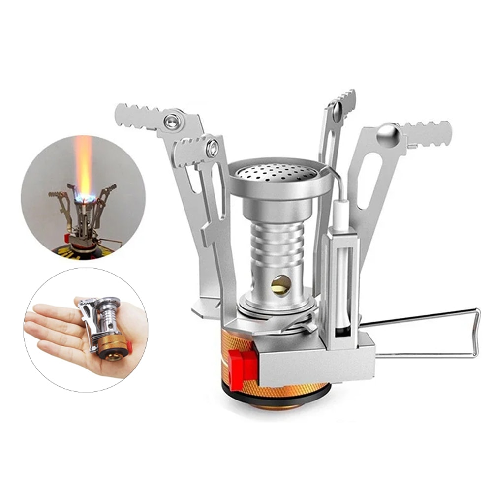 Ultra Light Portable Camping Stove Aluminum Alloy Gas Burner For Outdoor Cooking Hiking 1