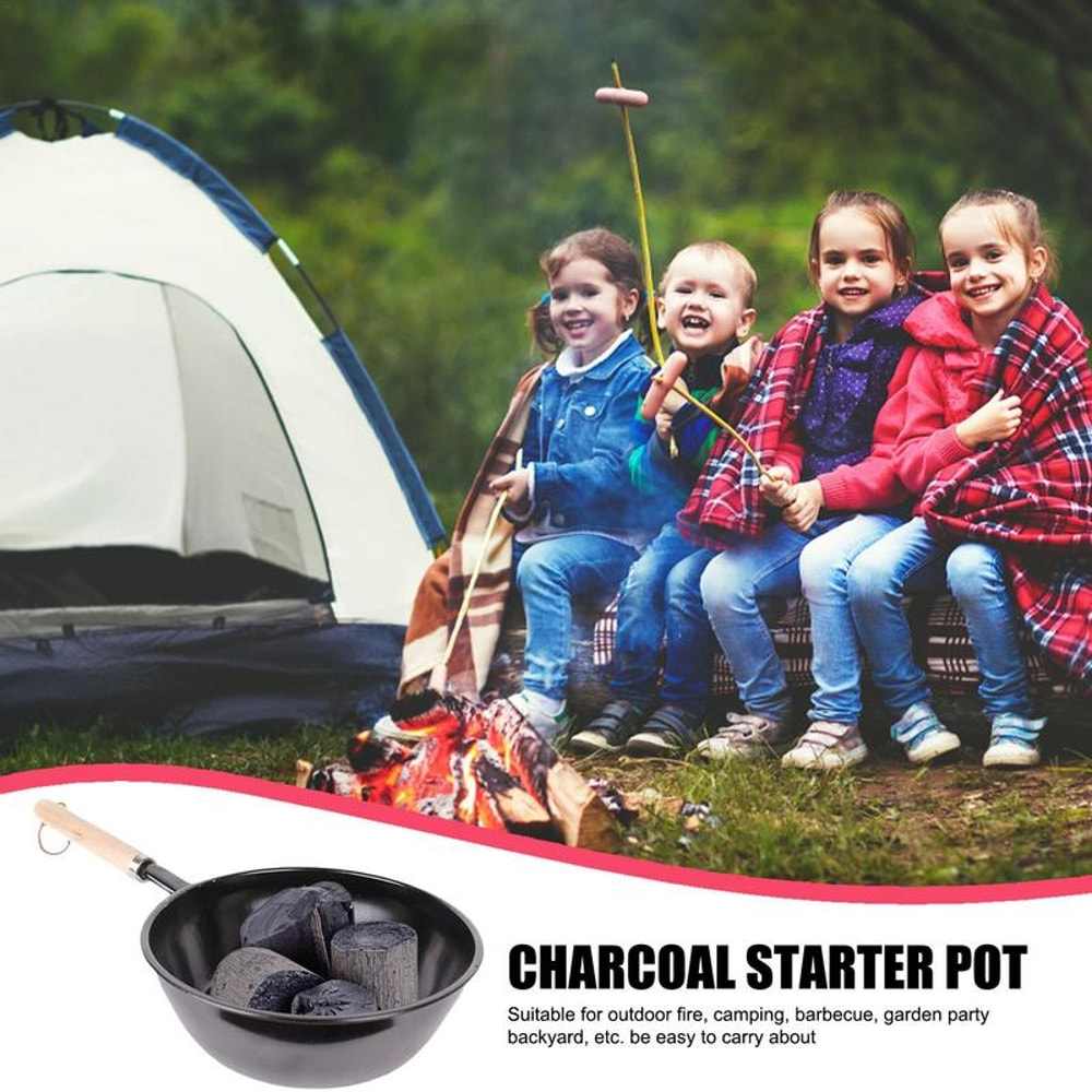 Portable Charcoal Starter Pot for Grills & Camping Fires