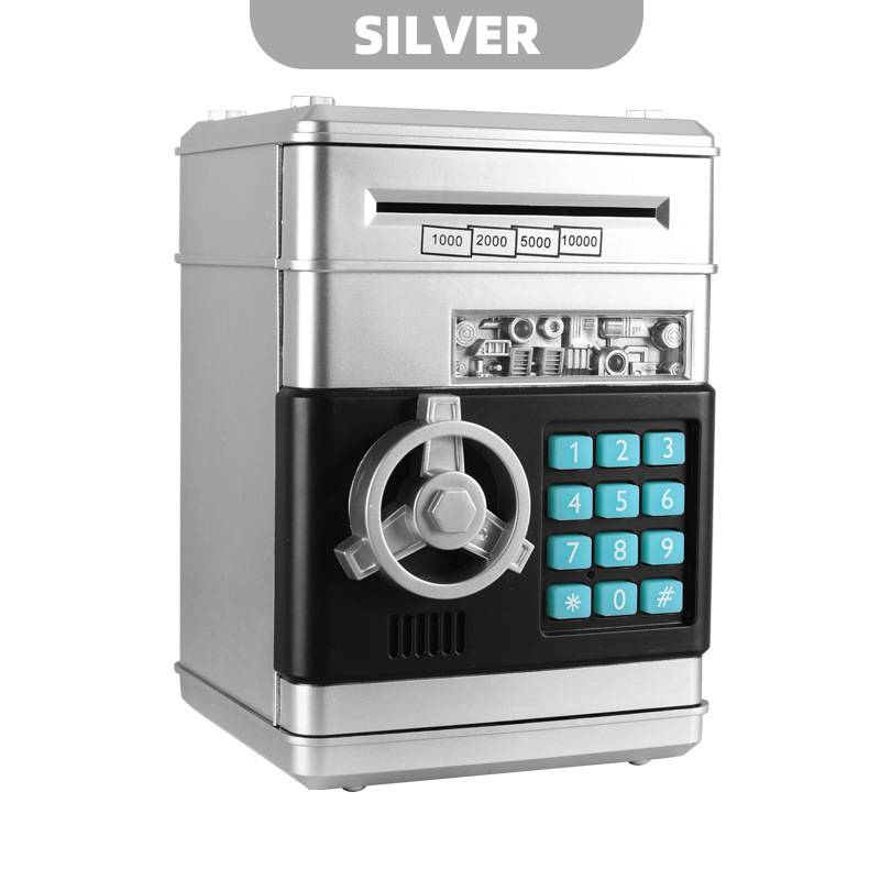 Kids ATM Piggy Bank With Password Lock Automatic Cash Saver 1