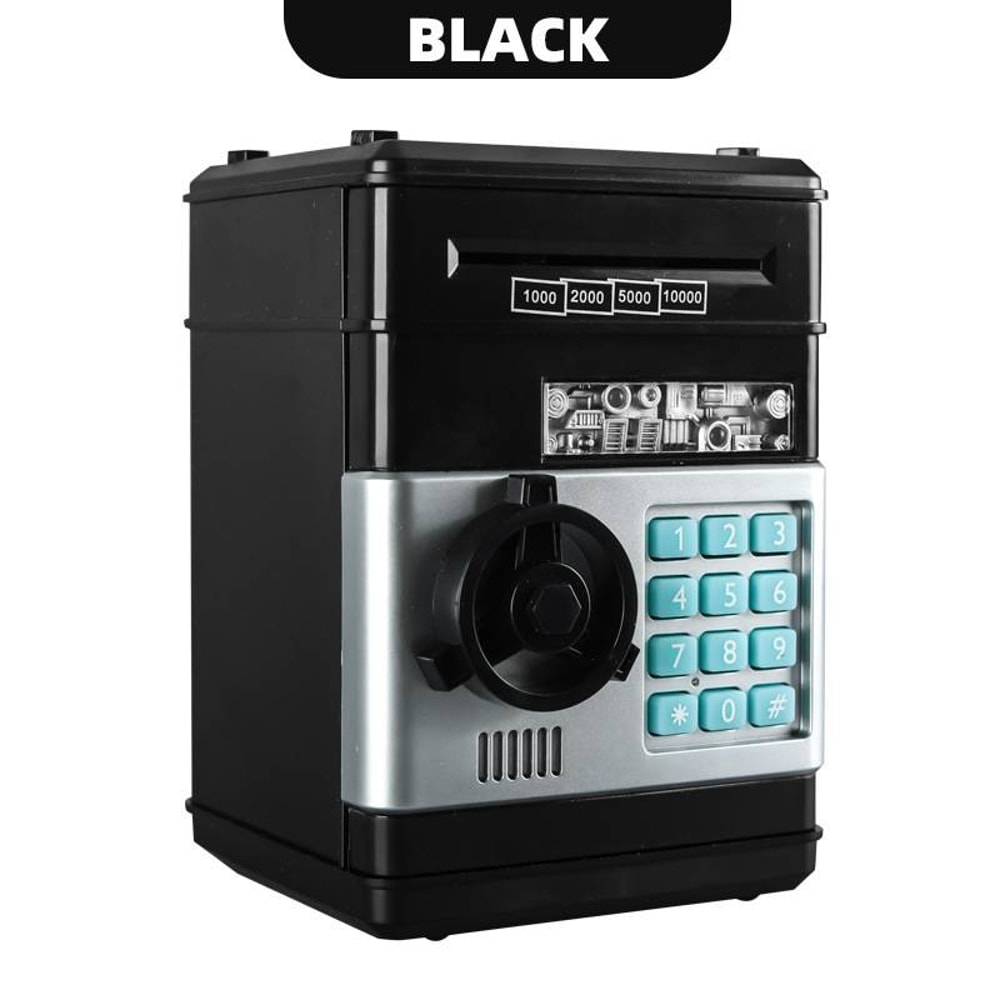 Kids ATM Piggy Bank With Password Lock Automatic Cash Saver 4