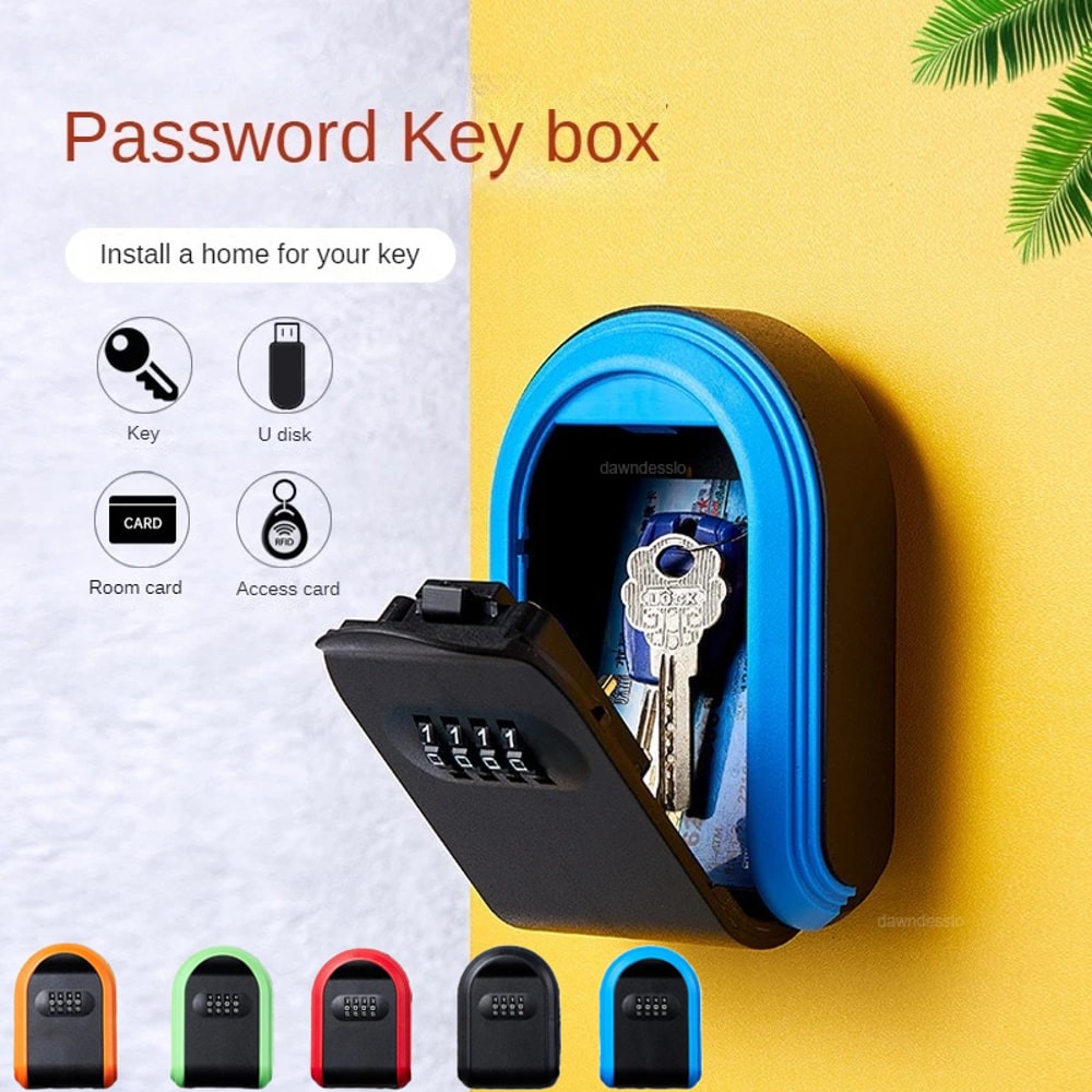 SecureGuard Wall Mounted Key Safe Lock Box With Digit Combination For Indoor Outdoor Key Storage 2