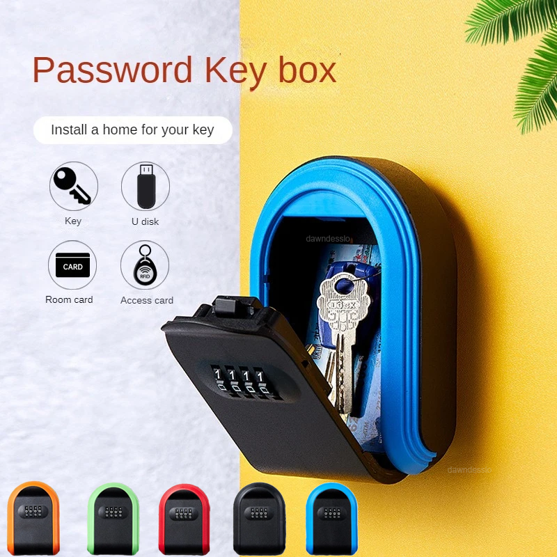 SecureGuard Wall Mounted Key Safe Lock Box With Digit Combination For Indoor Outdoor Key Storage 2