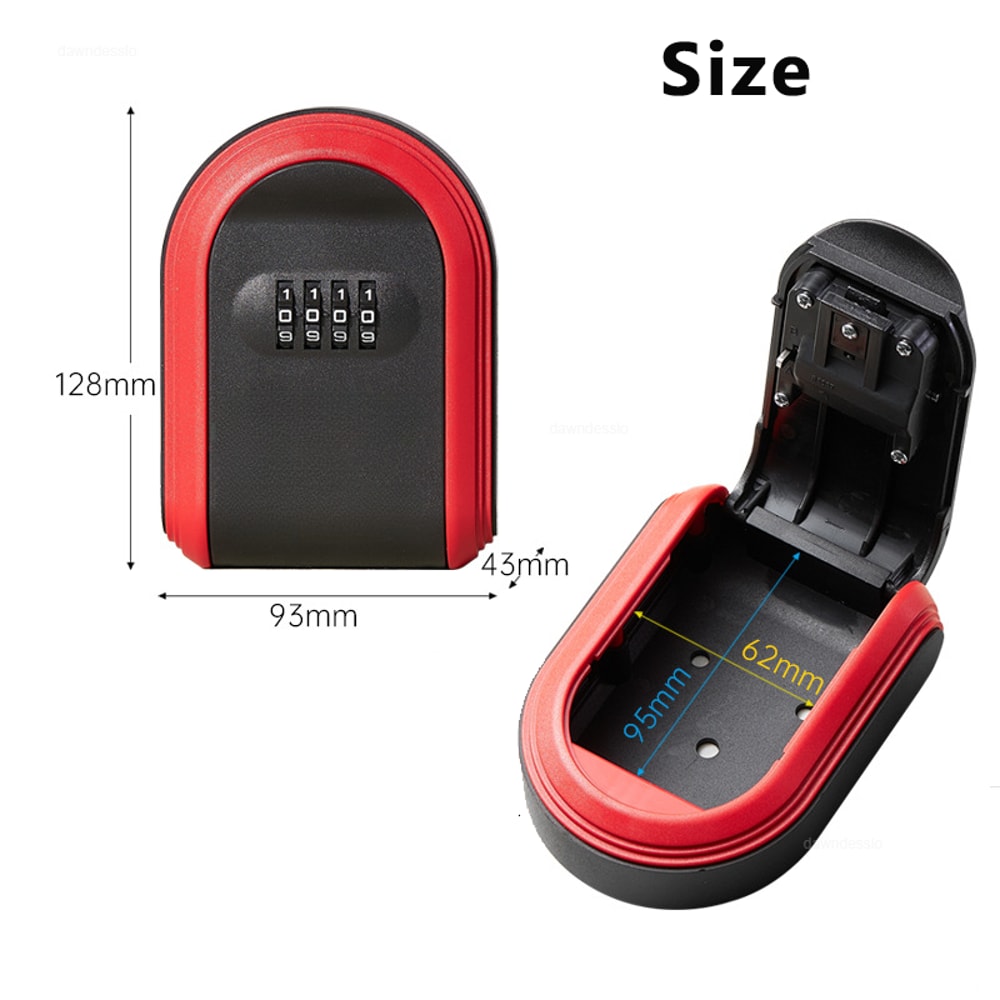 SecureGuard Wall Mounted Key Safe Lock Box With Digit Combination For Indoor Outdoor Key Storage 8