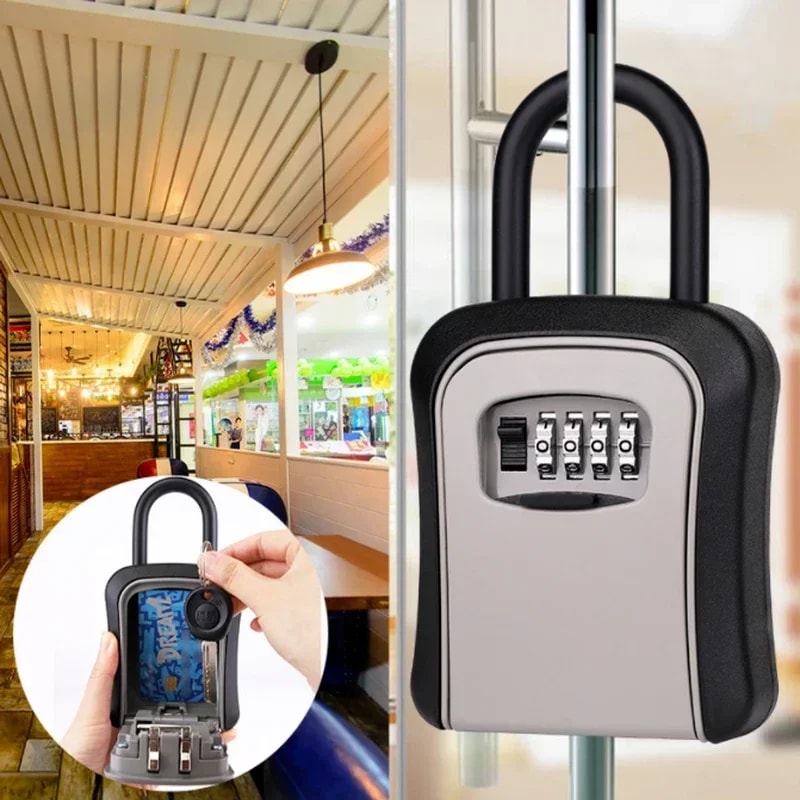 Wall Mounted Key Lock Box Outdoor Secure Code Safe For Home Airbnb 6