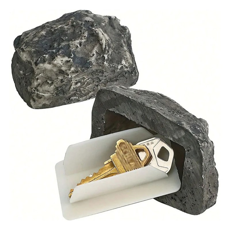 Outdoor Hidden Rock Key Box Secure Fake Stone Key Holder 1