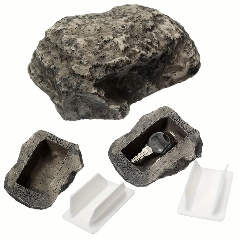 Outdoor Hidden Rock Key Box Secure Fake Stone Key Holder 3